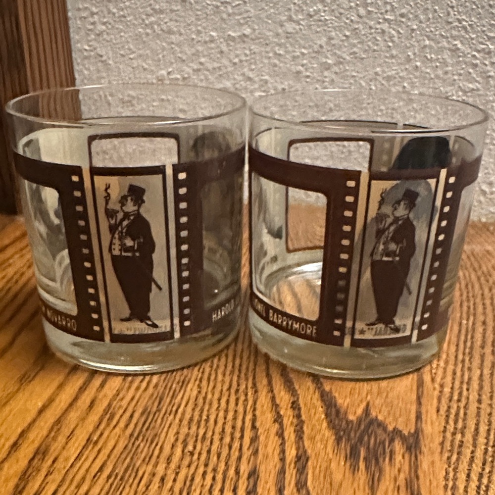 Vintage Style Brown Filmstrip Whiskey Glasses - Set of 2